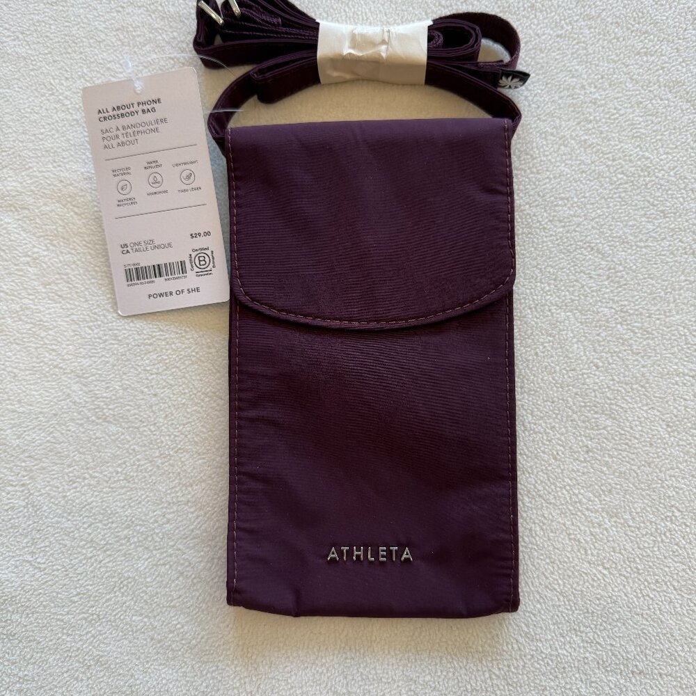 NWT Athleta All About Phone crossbody bag burgundy
